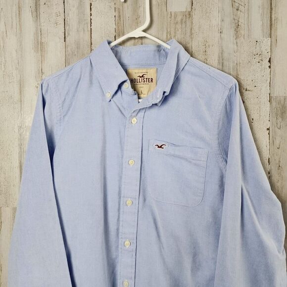 Hollister Button Down Shirt Blue Size Large - Picture 4 of 9